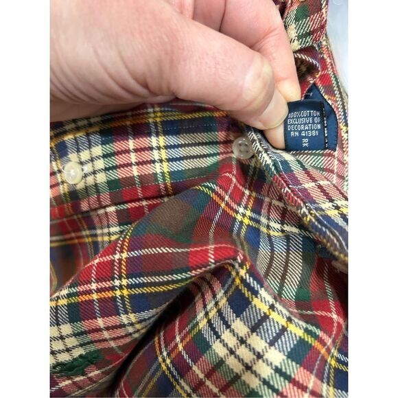Vintage 90’s Ralph Lauren Men’s Classic Fit Size XXL  Flannel Plaid Button Down - Picture 4 of 9